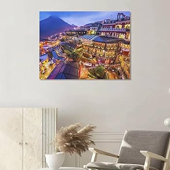 Amazon.co.jp: アートポスター フレーム 装飾画 日本の町 山